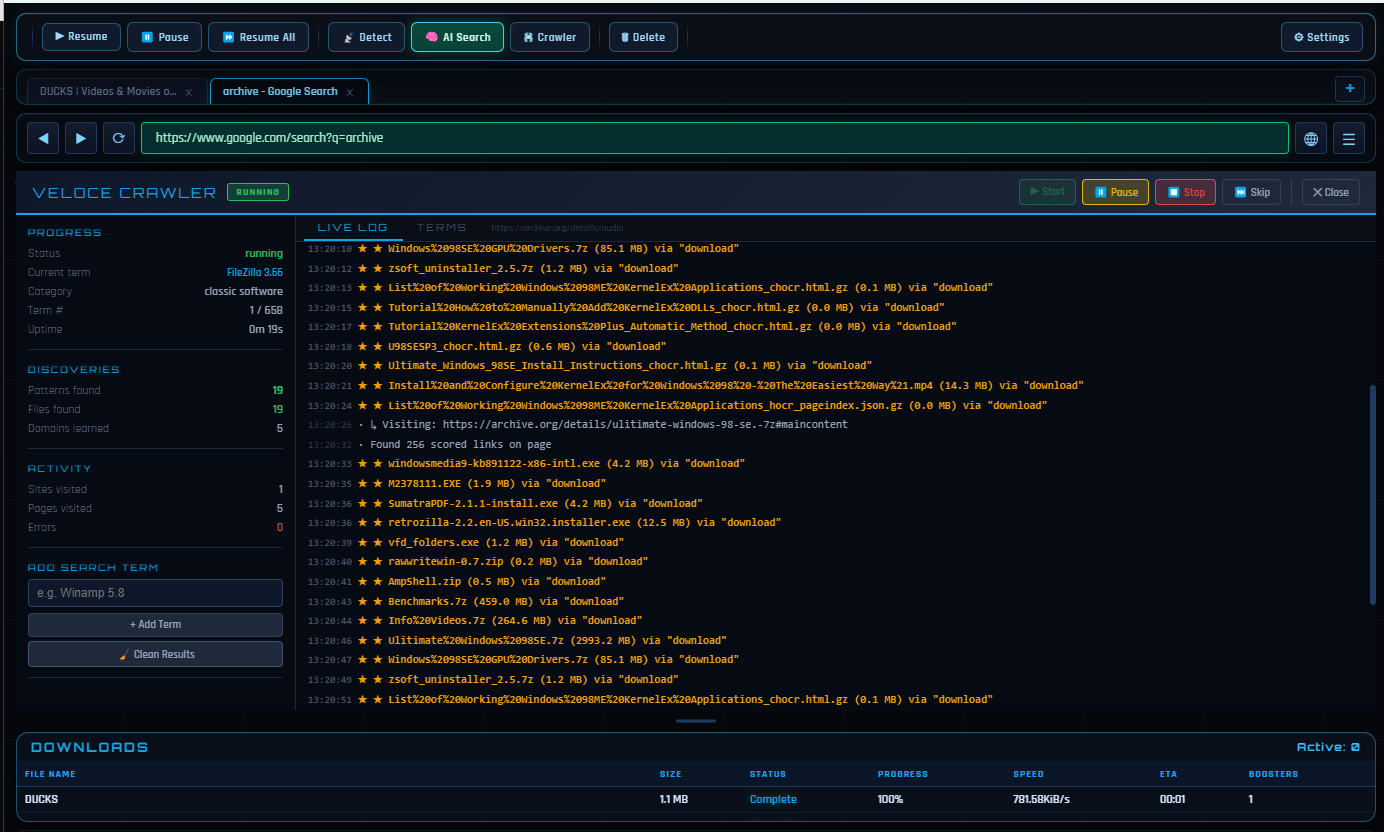 VELOCE AI Source Discovery Engine — intelligent pattern discovery